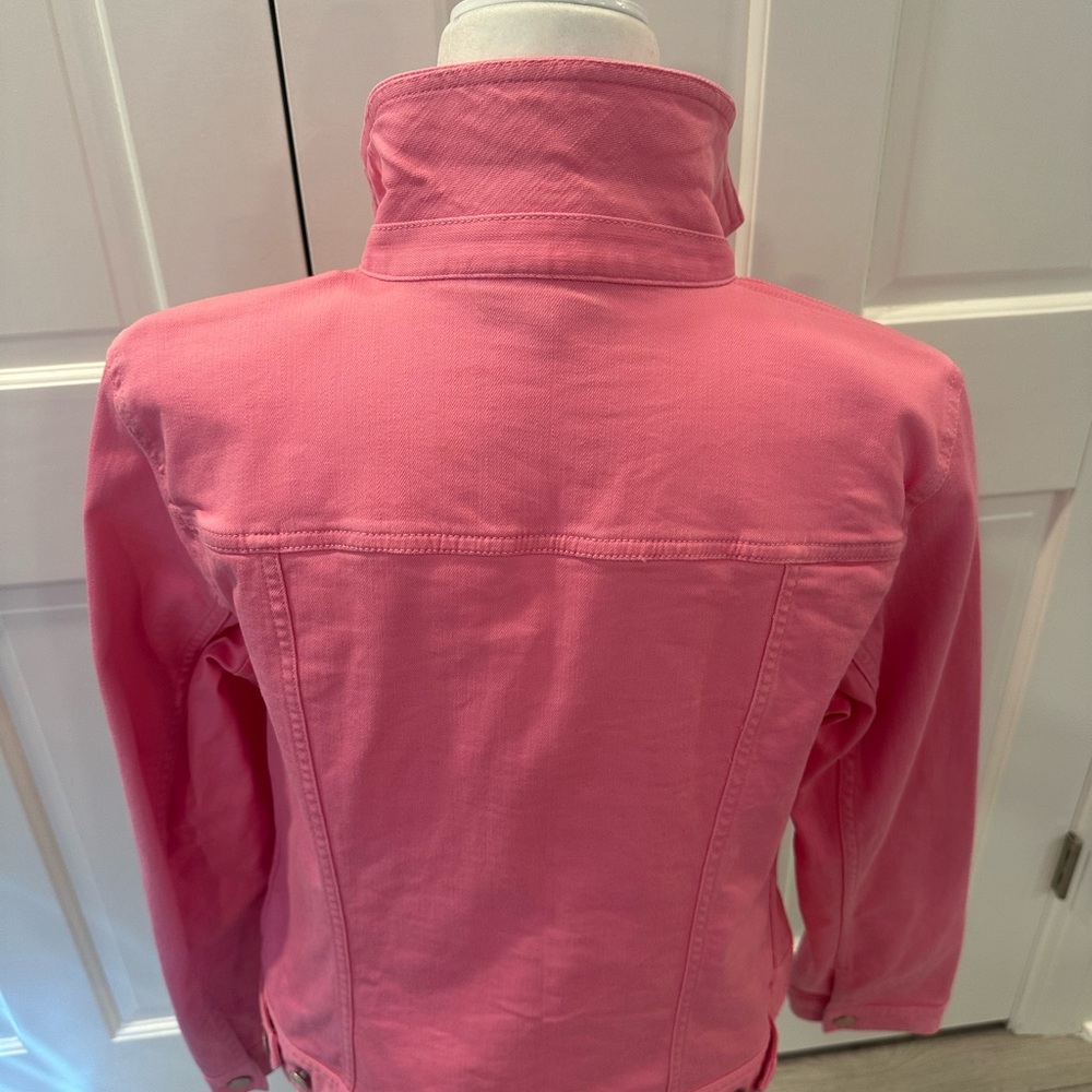 Talbots Pink Denim Jacket Sz L - Picture 13 of 16